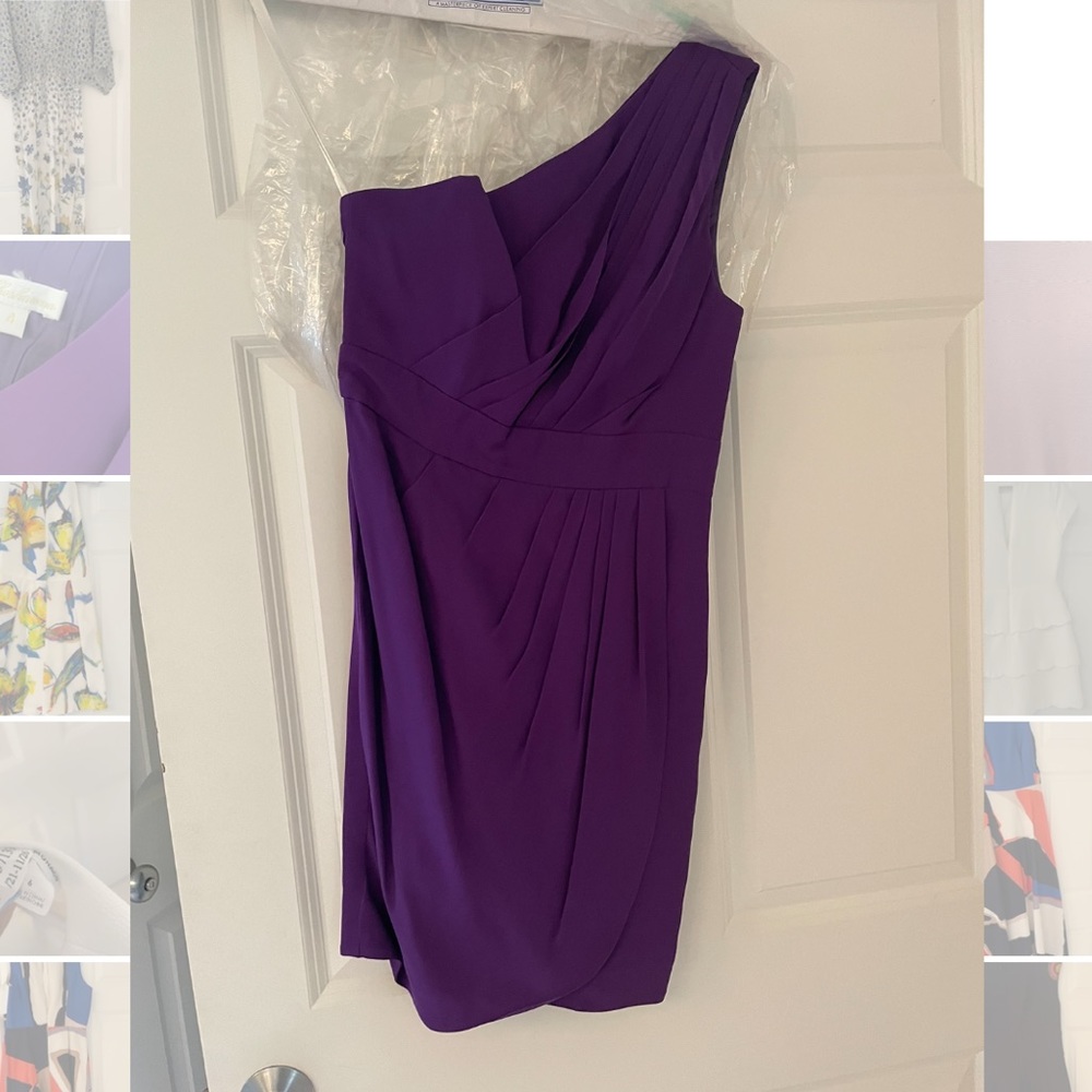 Shoshanna one shouldered purple dress, worn once and dry cleaned